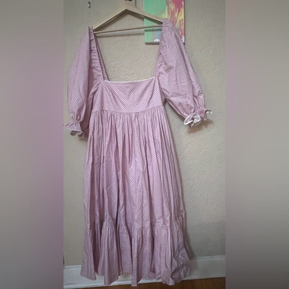 Selkie Ice Cream Gingham French Puff Dress - Picture 4 of 7